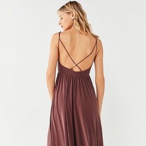 SILENCE + NOISE MAROON JUMPSUIT, SIZE SMALL